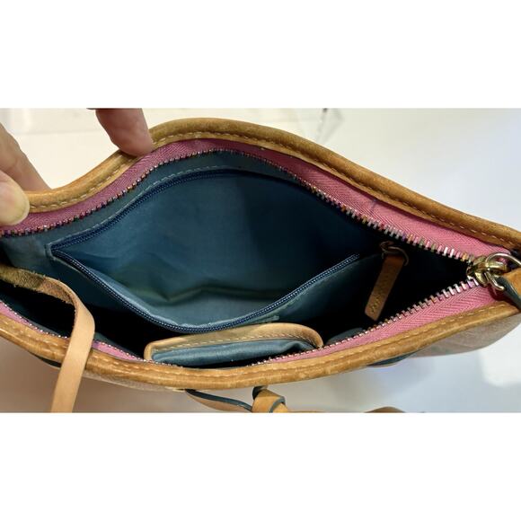 Vintage Dooney & Bourke Rainbow Monogram Shoulder Hand Bag Zipper Purse Y2K - Picture 9 of 9